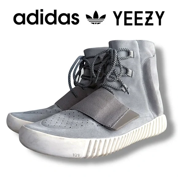 Adidas Yeezy 750 Boost High Top Sneakers 12 Gray Brown Kanye West Suede Boots - Picture 3 of 16